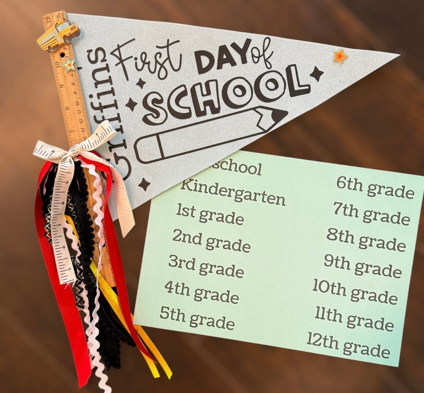 First Day of School Pennant Flag